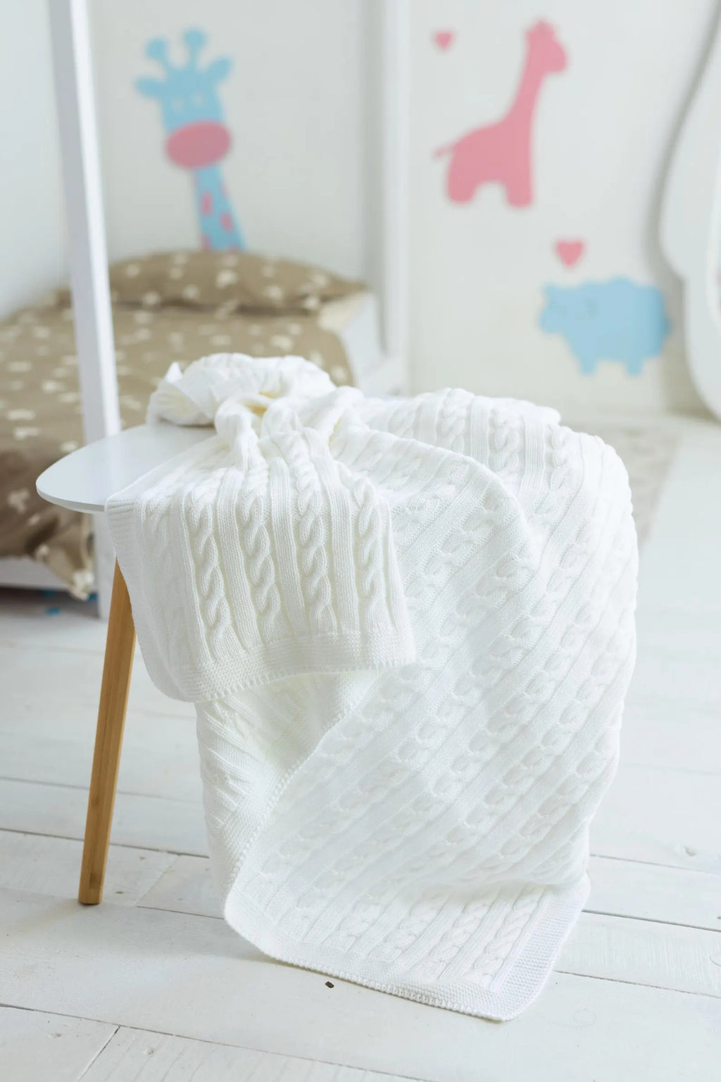 Soft Cotton Knit Baby Blanket and Lightweight Nursery Throw