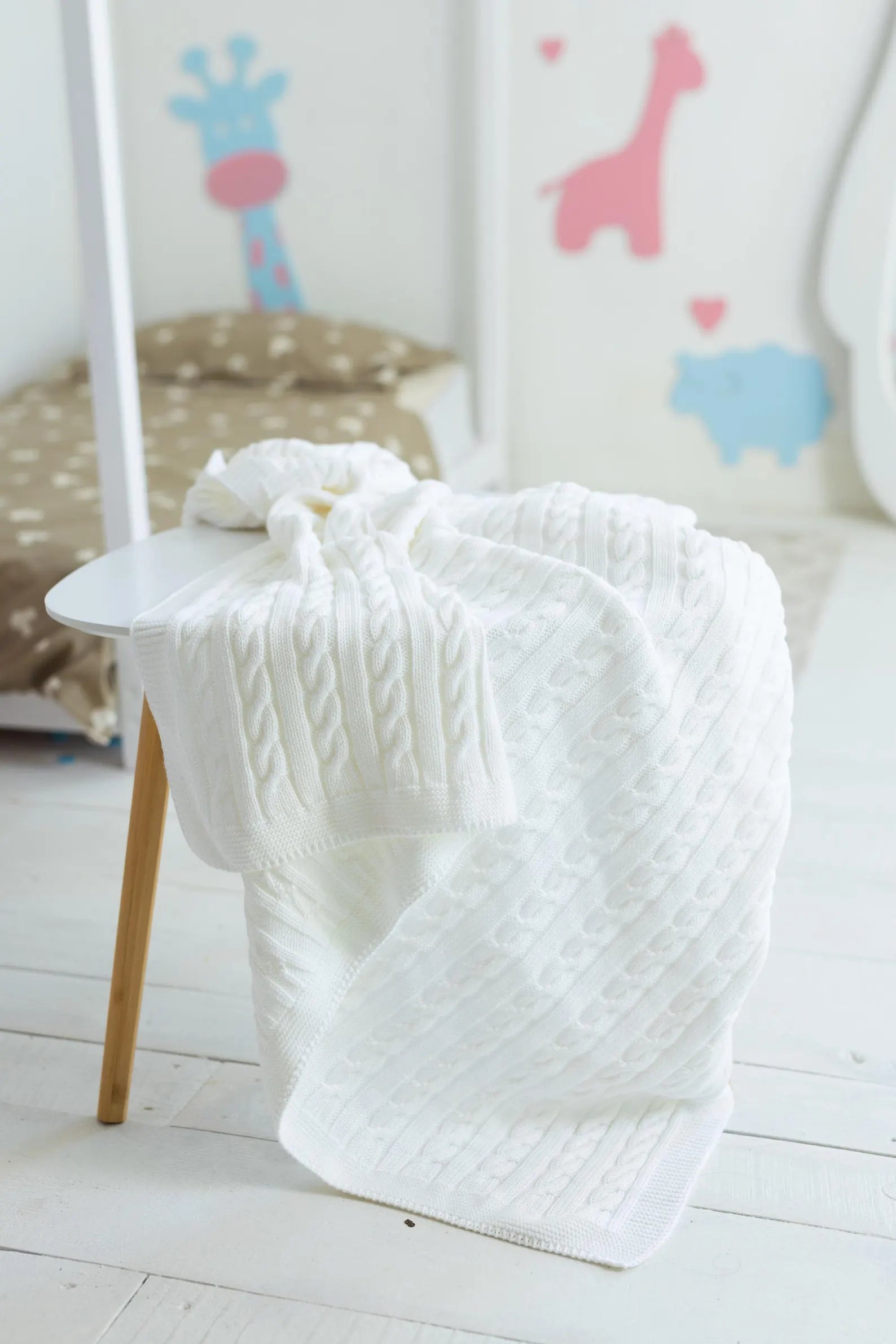 Soft Cotton Knit Baby Blanket and Lightweight Nursery Throw