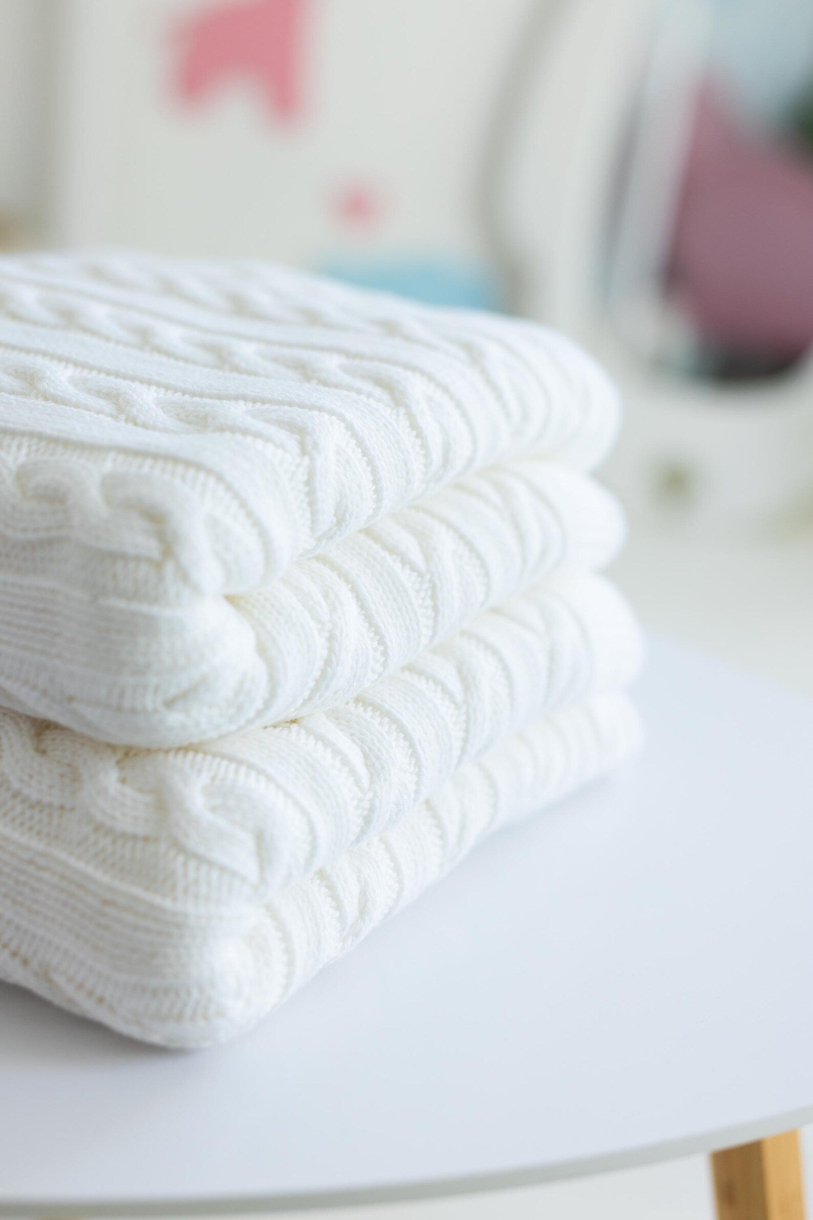 Soft Cotton Knit Baby Blanket and Lightweight Nursery Throw