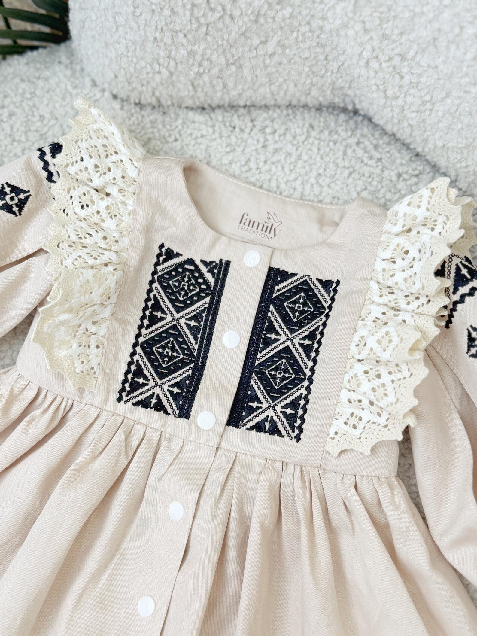Traditional Black Embroidered Baby Girl Vyshyvanka Dress