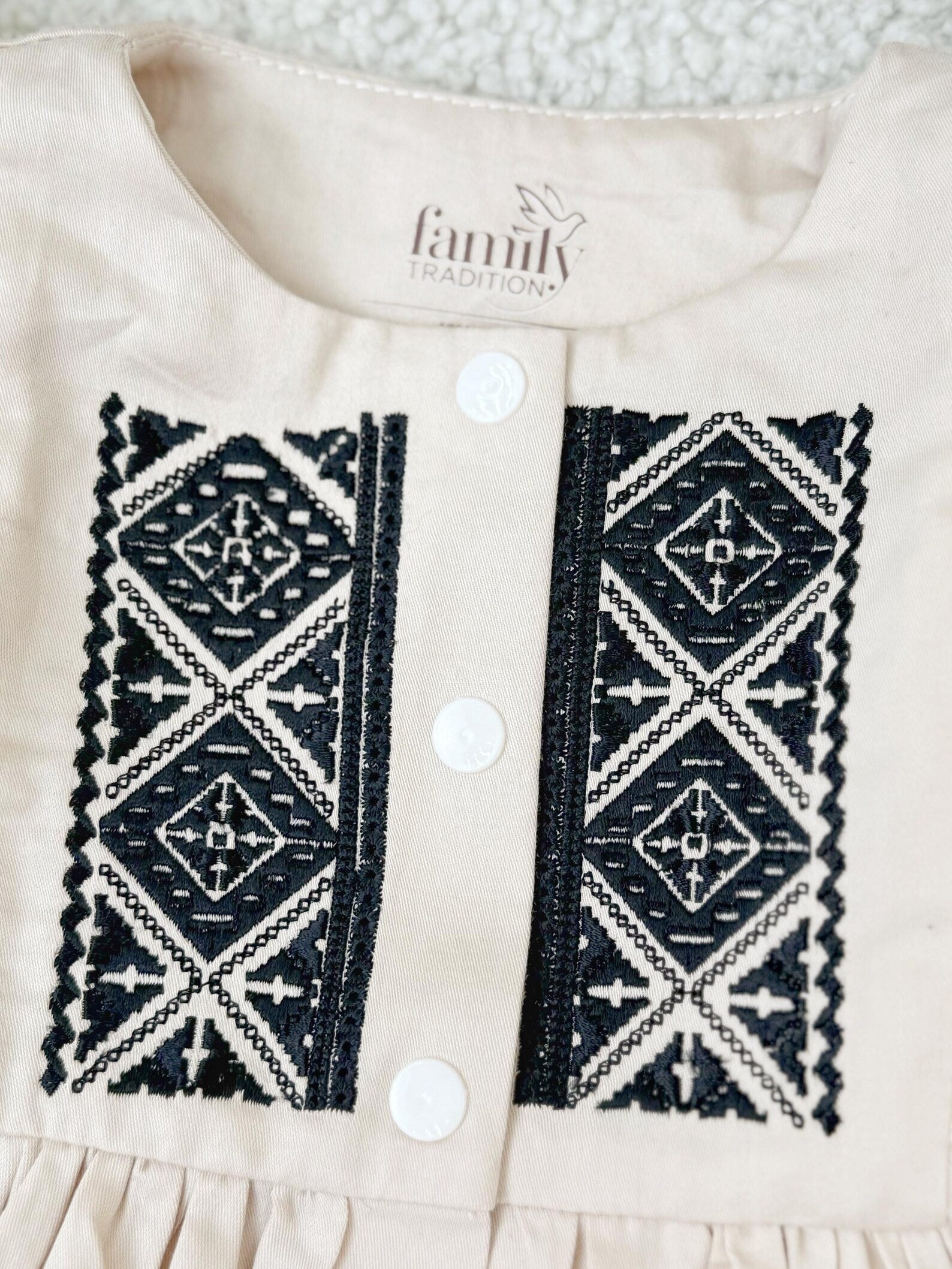 Traditional Black Embroidered Baby Girl Vyshyvanka Dress