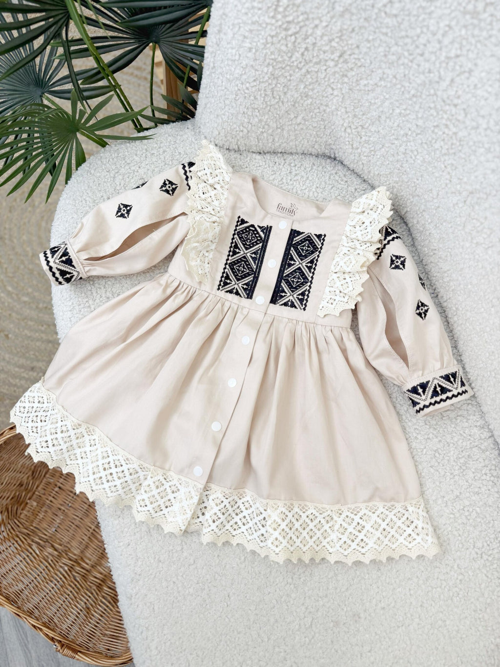 Traditional Black Embroidered Baby Girl Vyshyvanka Dress
