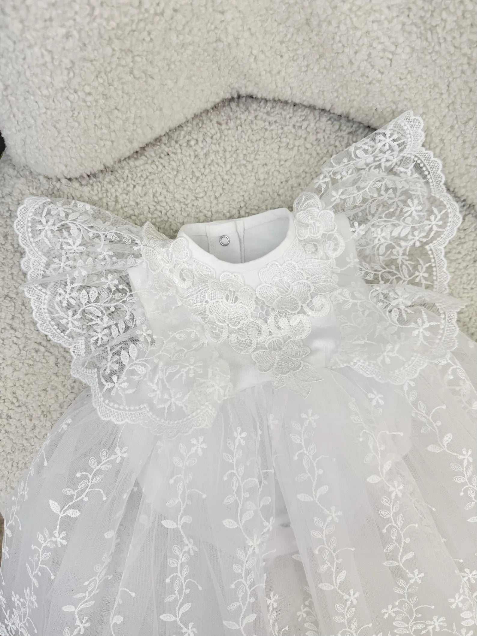 White Lace Ceremony Bodysuit Dress and Headband Set