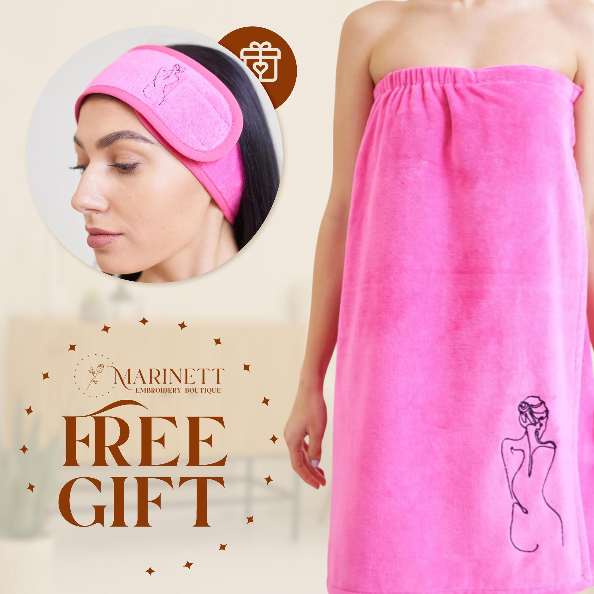 Personalized Microfiber Spa Wrap for Women with Custom Embroidery