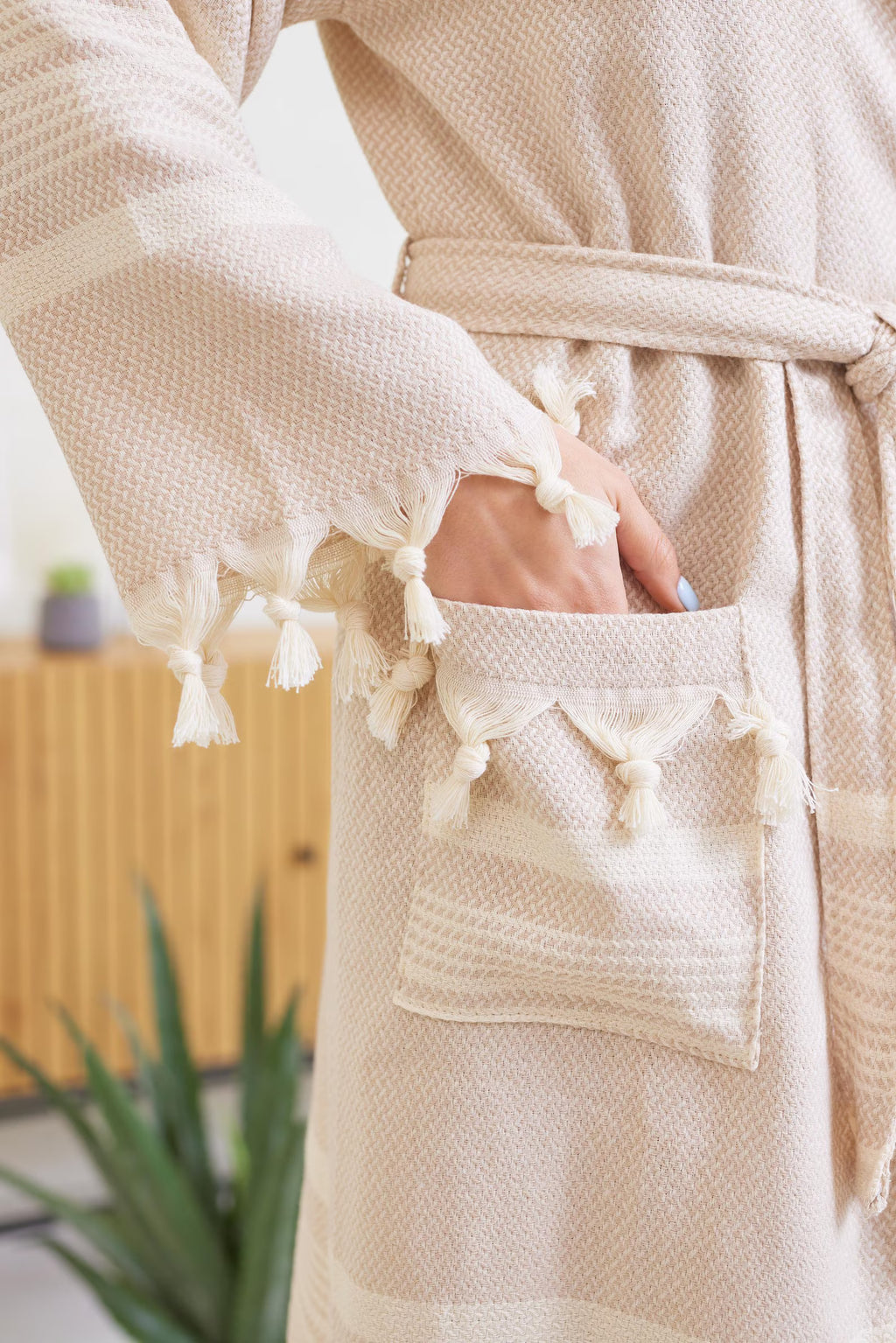 Women's Cotton Hooded Bathrobe and Peshtemal Towel Spa Set