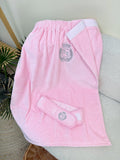 Women's Cotton Terry Spa Wrap Towel Set with Headband