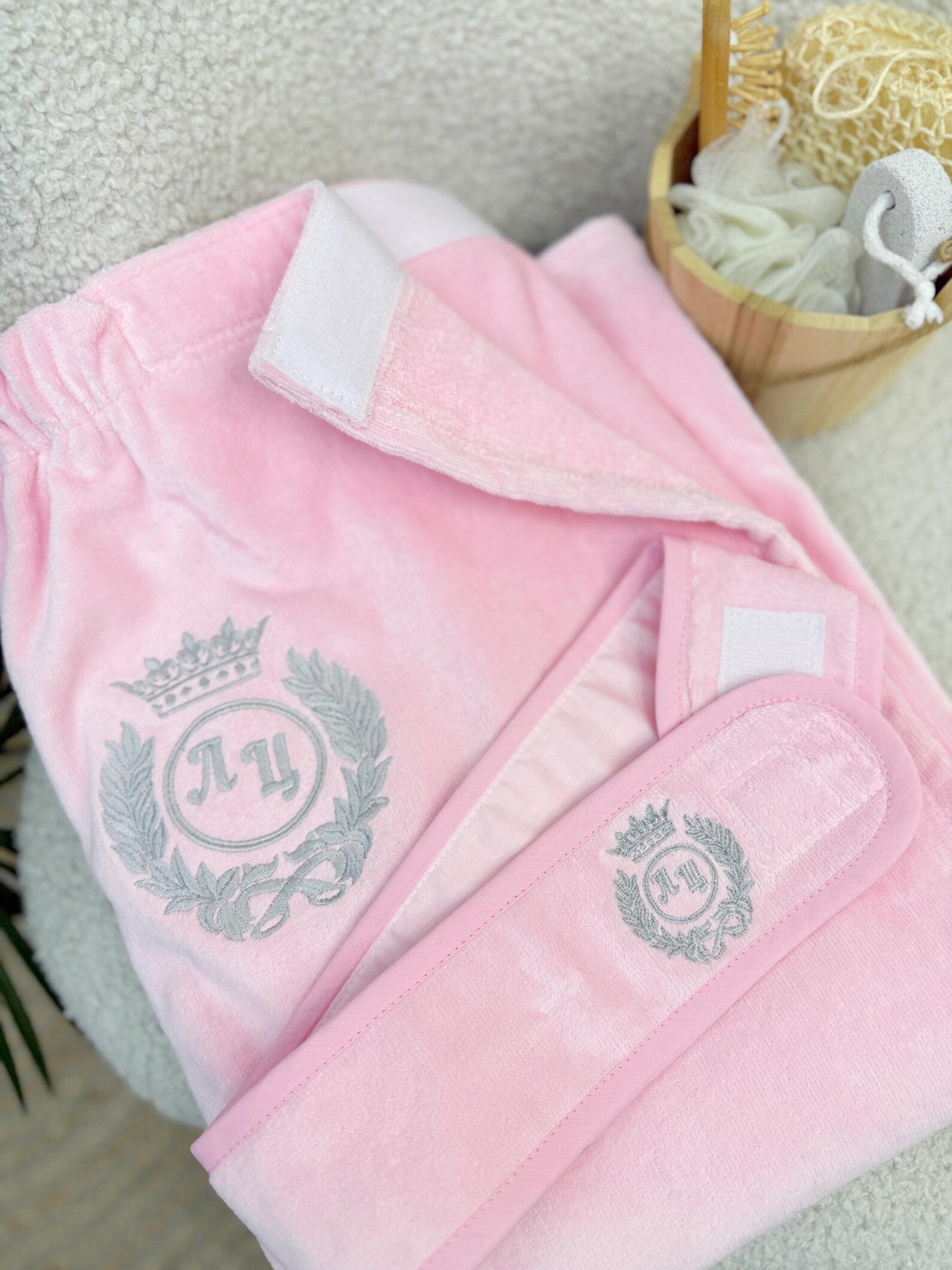 Women's Cotton Terry Spa Wrap Towel Set with Headband